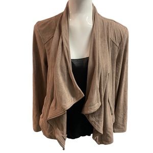 Cupcakes & cashmere super soft suede asymmetrical zip up crisscross lace up
